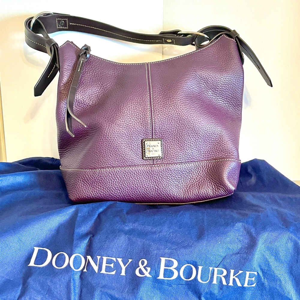Dooney & Bourke Rich Purple Pebbled Leather Hobo Bag Purse NWOT